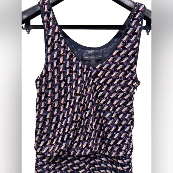 Marc by Marc Jacobs EUC Sz 4 Sleeveless Graphic Design Velvet Devore Dress (533) - Picture 5 of 14